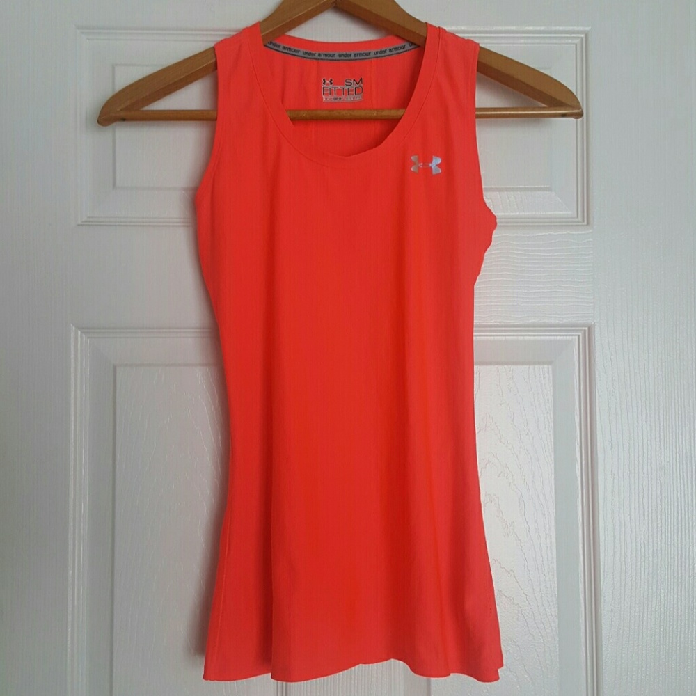 Under Armour pink coral athletic fitted tank Small - Picture 1 of 8
